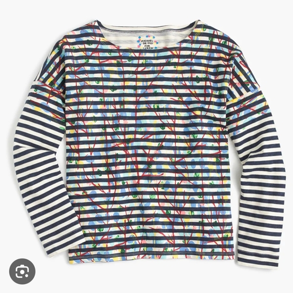 Michelle de Feo for J Crew Long Sleeve Striped T Small - Picture 4 of 9